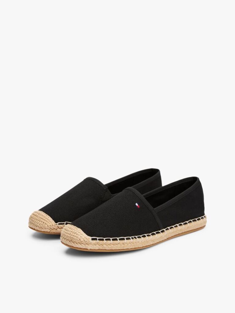 Black Flag Embroidery Canvas Espadrilles  Women