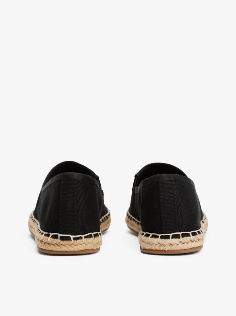 Black Flag Embroidery Canvas Espadrilles  Women