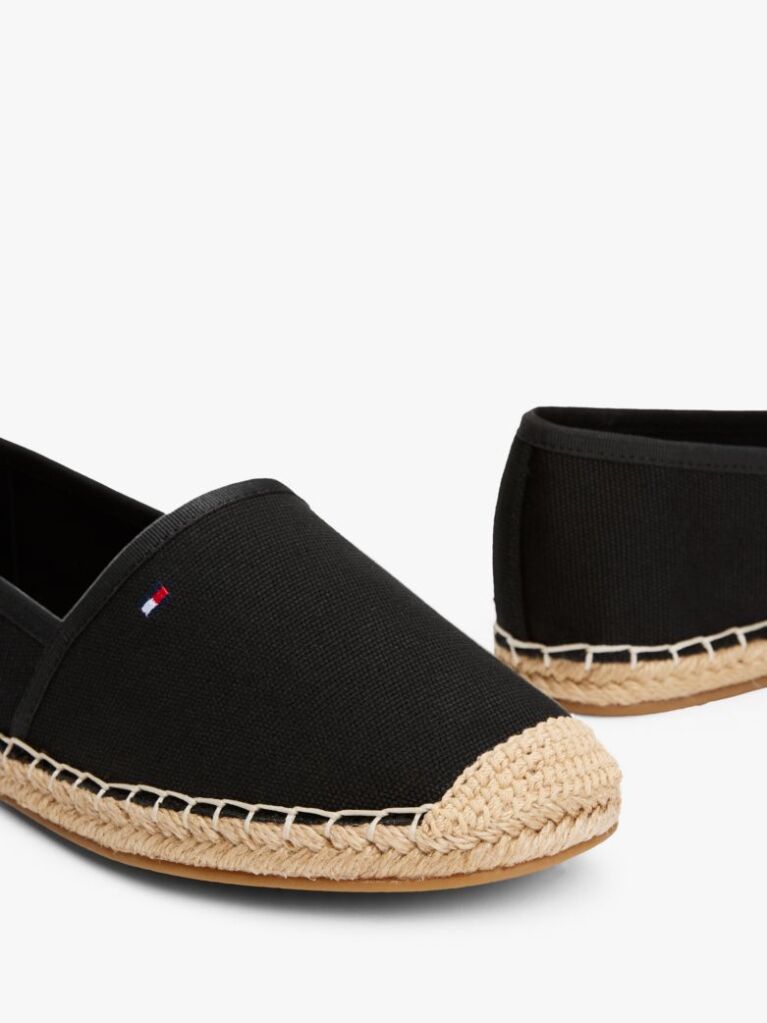 Black Flag Embroidery Canvas Espadrilles  Women