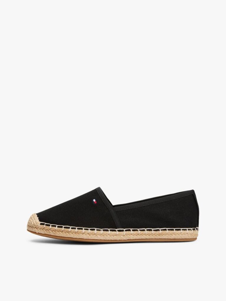 Black Flag Embroidery Canvas Espadrilles  Women