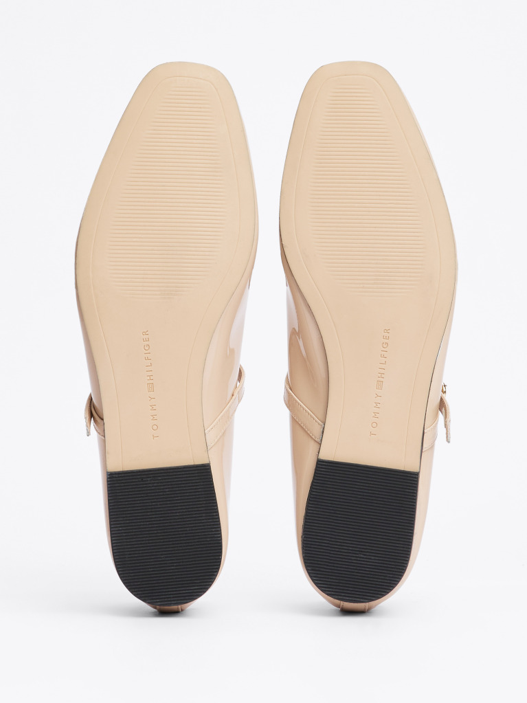 Beige Patent Leather Mary Jane Ballerinas  Women