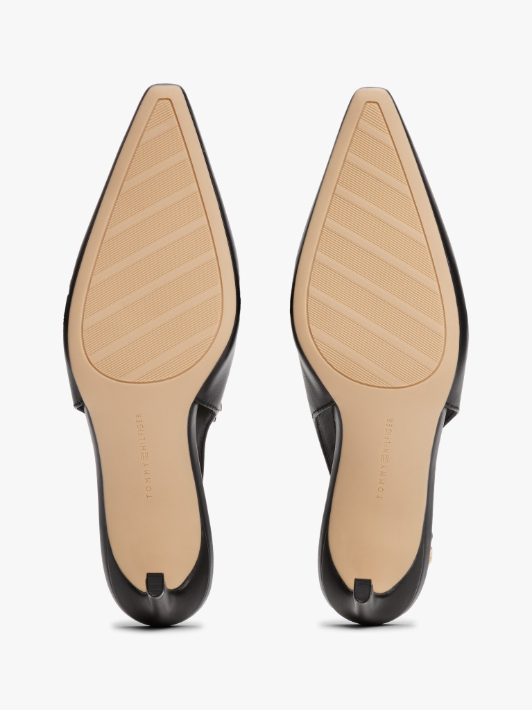 Negru Tocuri Slingback Din Piele Cu Varf Ascutit  Femei
