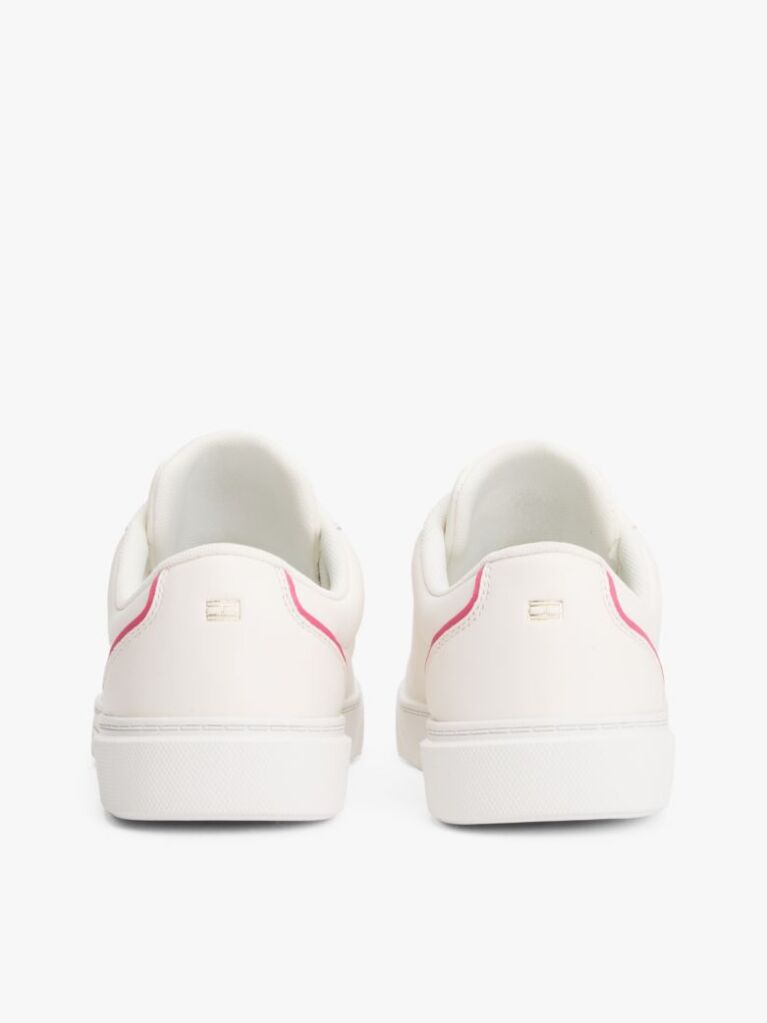 White Leather Court Trainers  Women