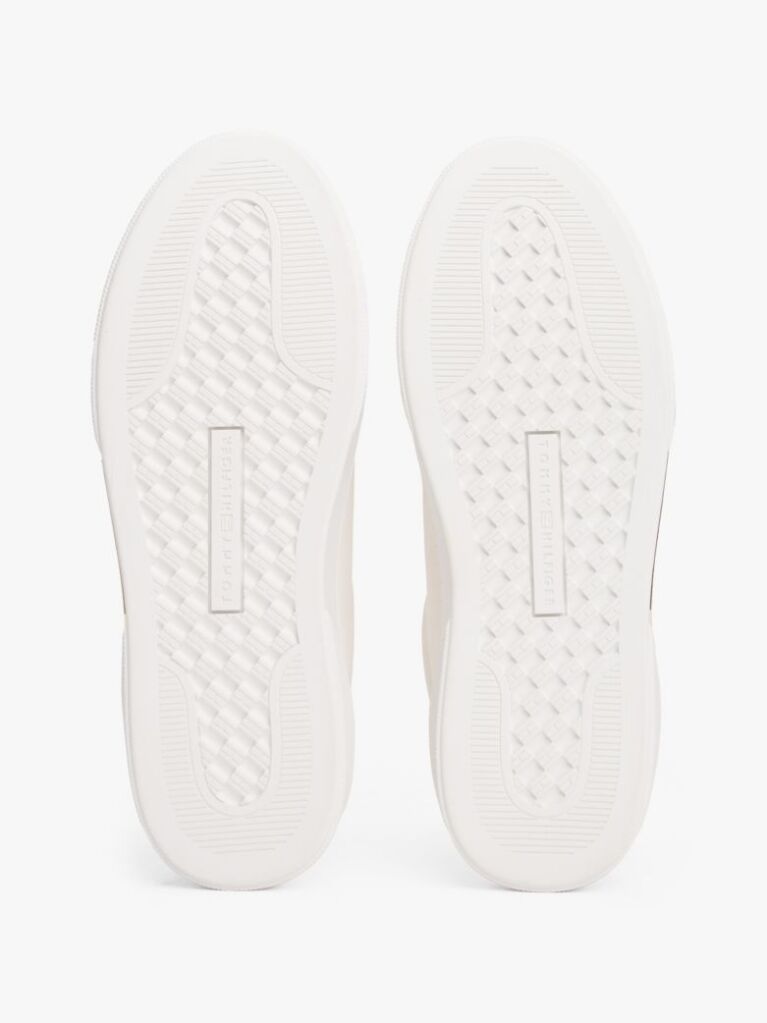 White Leather Court Trainers  Women