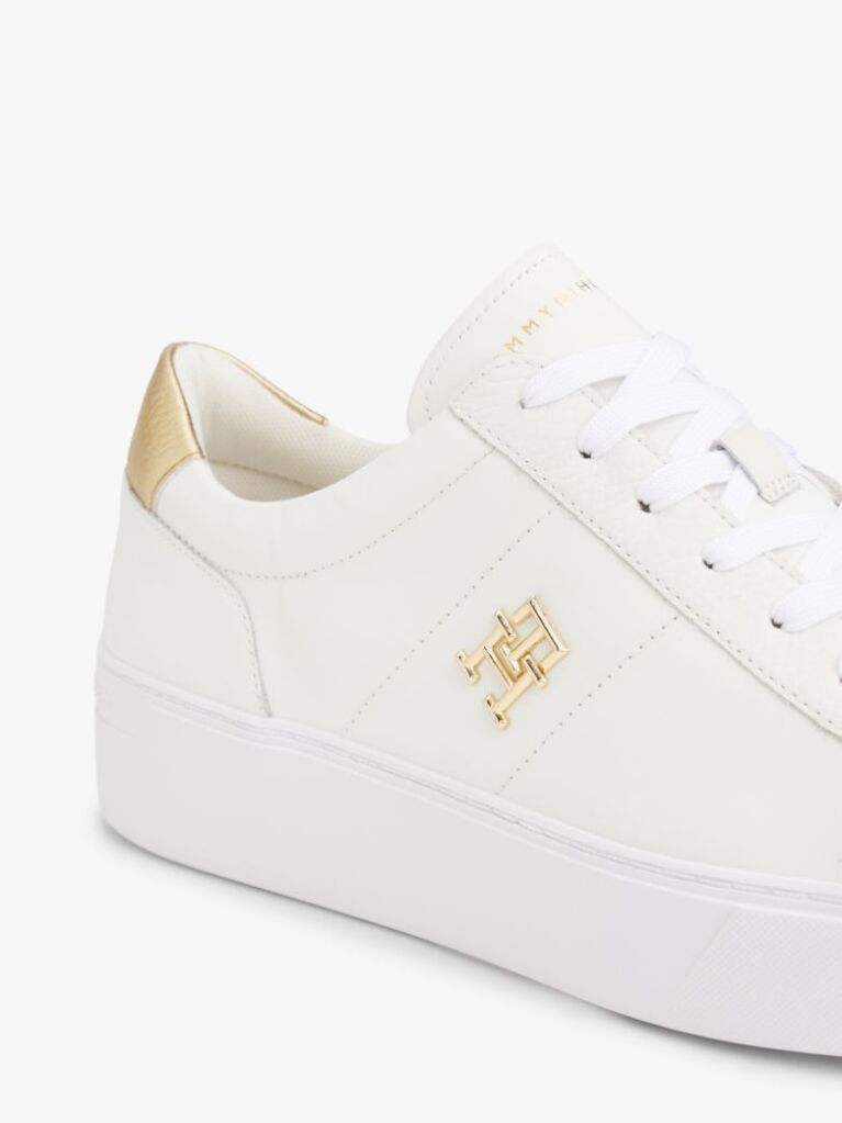 Alb Pantofi Sport Din Piele Cu Platforma  Femei