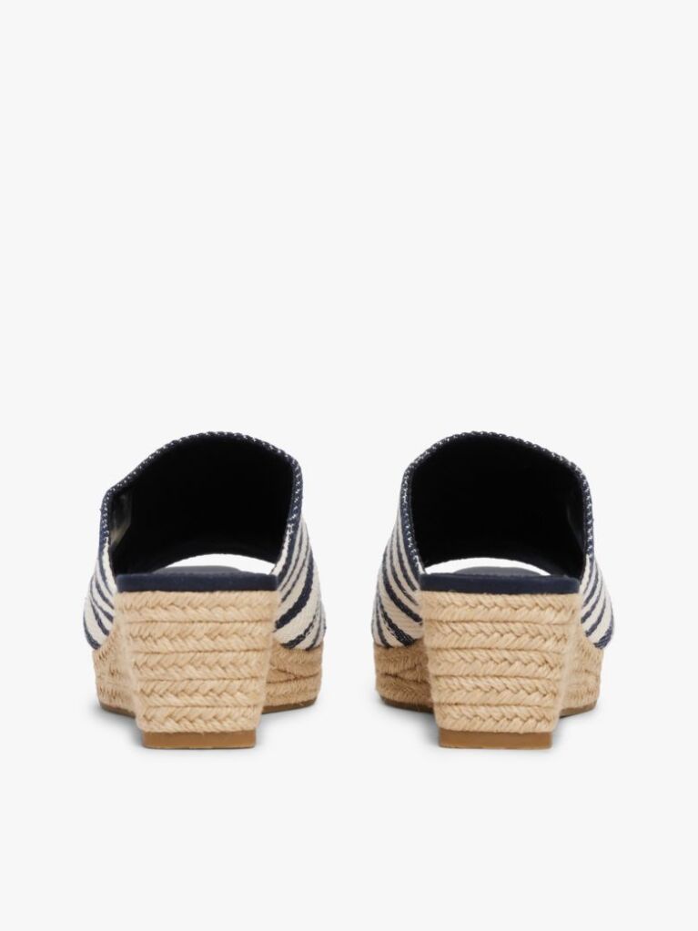 Multi Stripe Espadrille Wedge Mules  Women