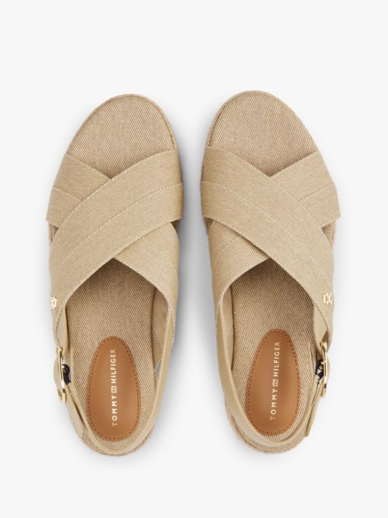 Bej Espadrile Cu Platforma Din Denim  Femei