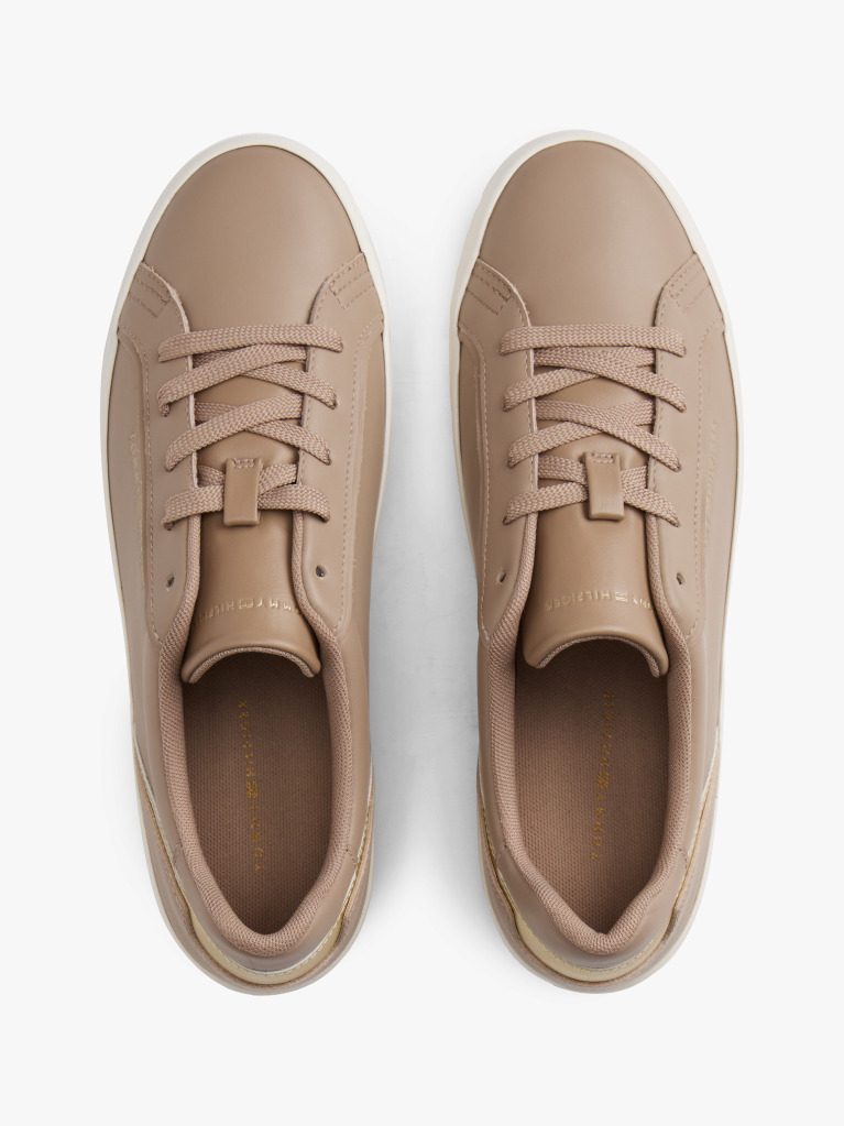 Bej Sneakers Din Piele Cu Talpa Groasa  Femei