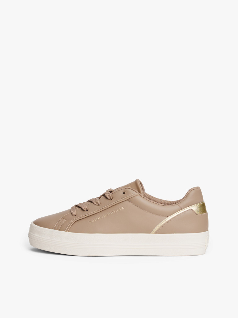 Bej Sneakers Din Piele Cu Talpa Groasa  Femei