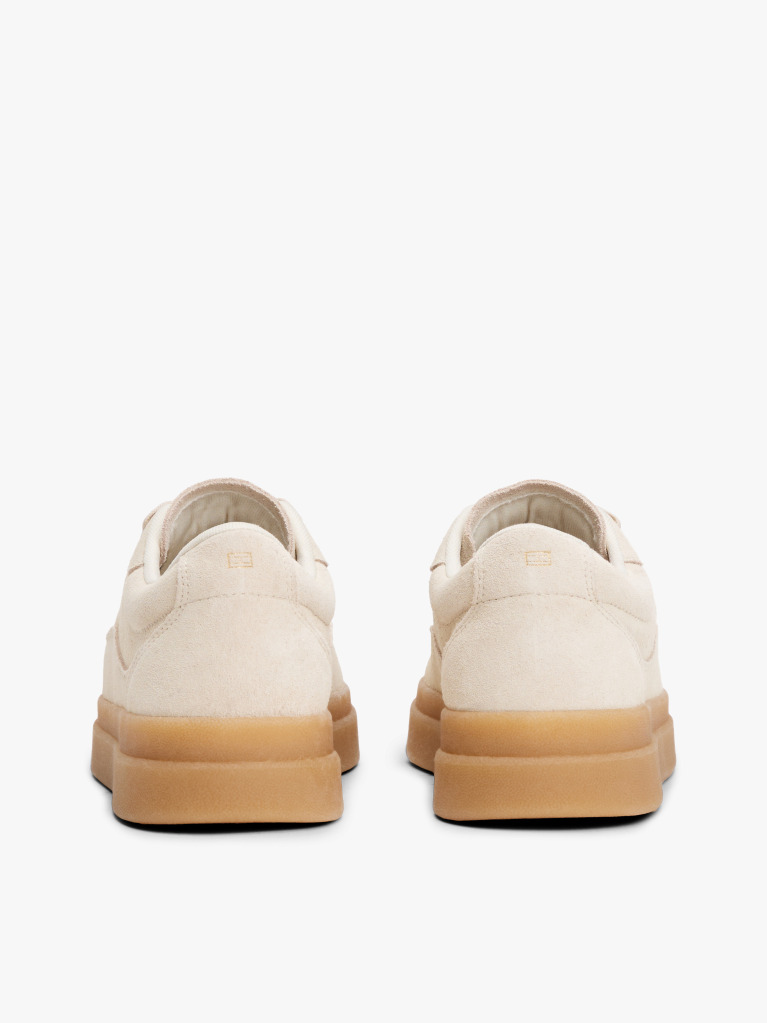 Bej Court Trainers Din Piele Intoarsa Cu Embosare  Femei