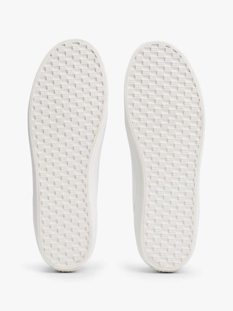 Alb Sneakers Din Piele Cu Embosare Metalica  Femei