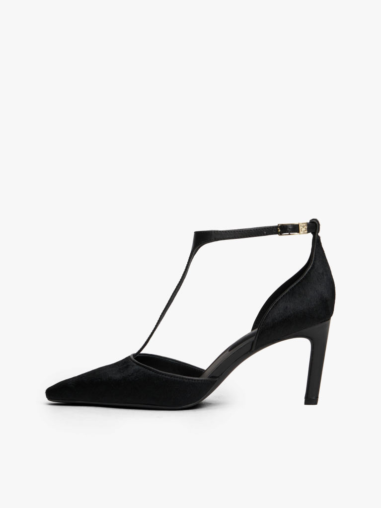 Negru Pantofi Cu Toc Stiletto Si Bareta Ankle T-Bar  Femei