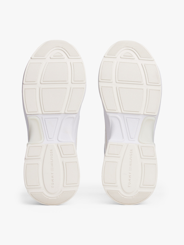 White Leather Patent Chunky Trainers  Women