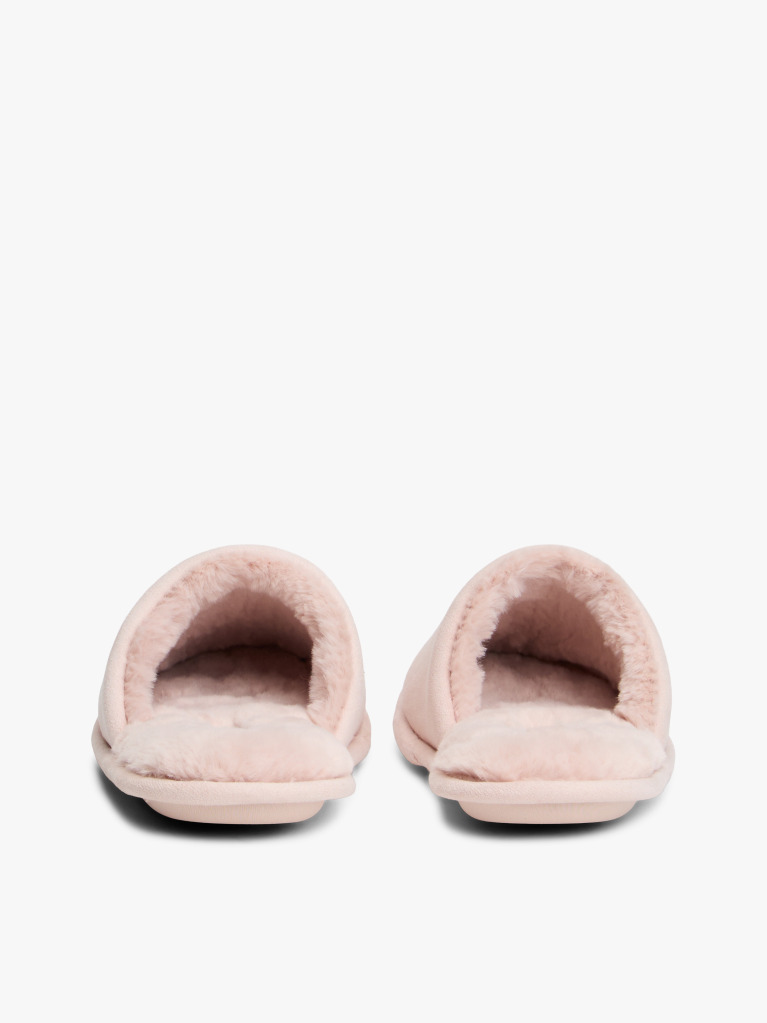 Pink Microsuede Logo Slippers  Women