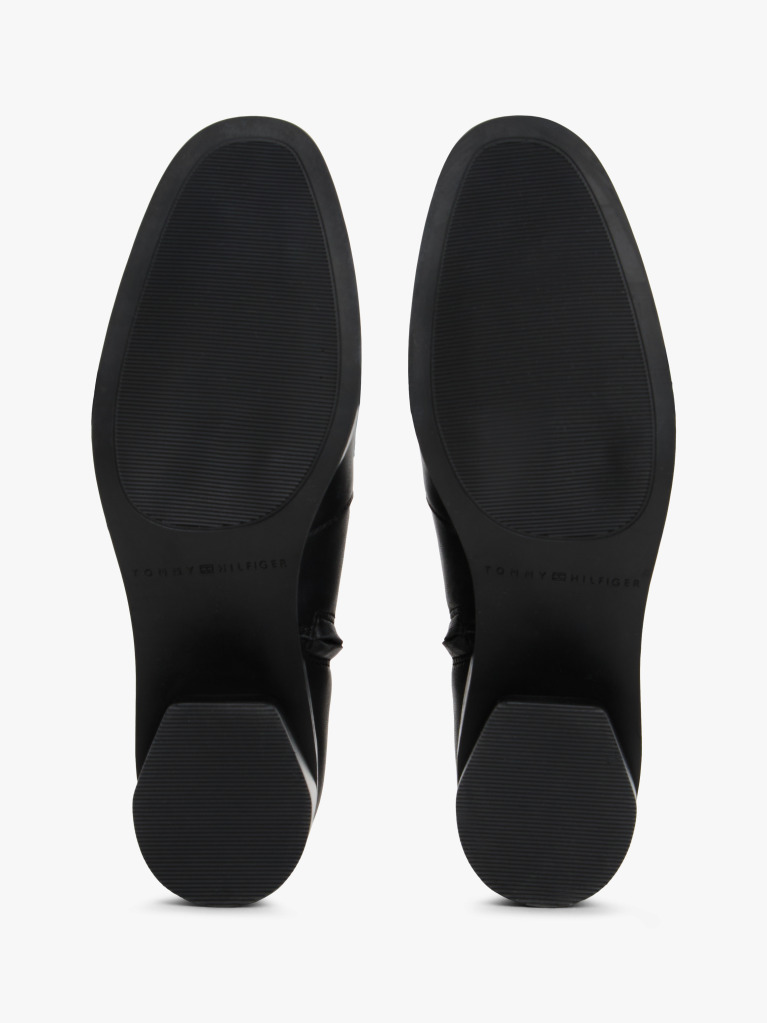 Black Leather TH Monogram Plaque Ankle Boots  Women