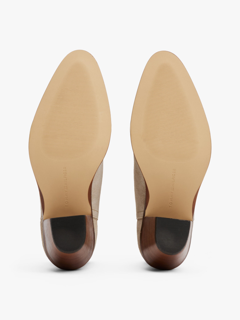 Beige Western Mid Heel Suede Chelsea  Women