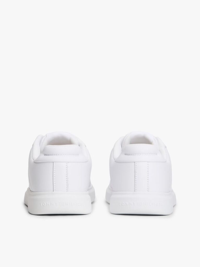 White Lightweight Leather Cupsole Court Trainers  Women