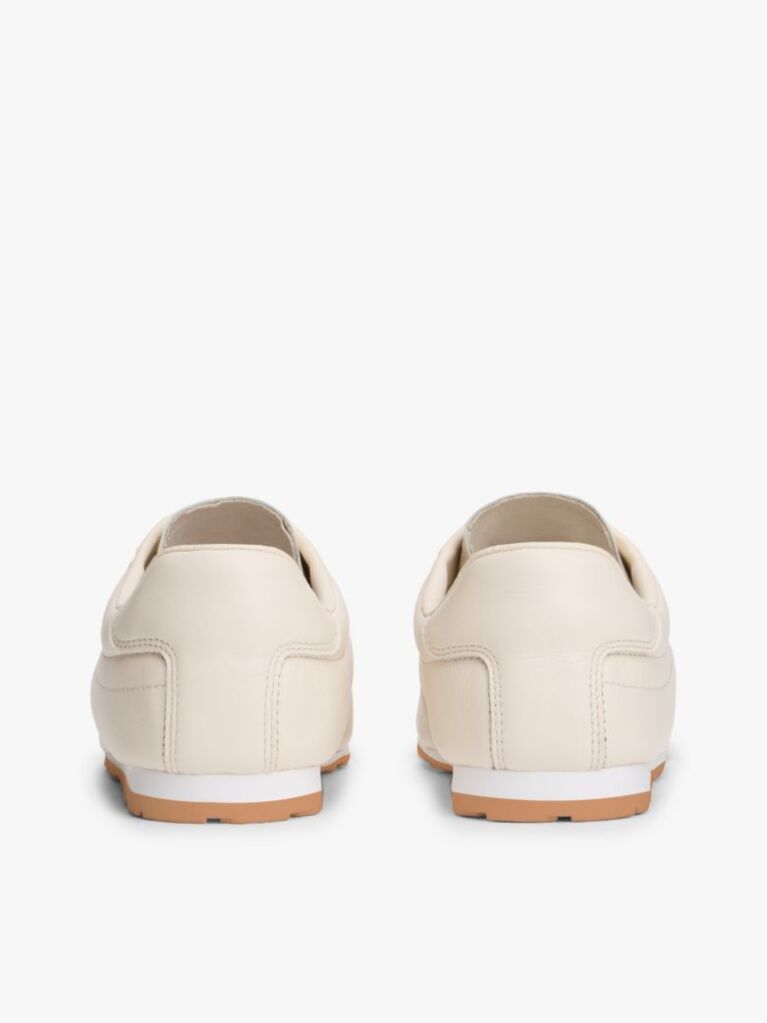 Bej TH Monogram Sneakers Din Piele Cu Low Profil   Femei