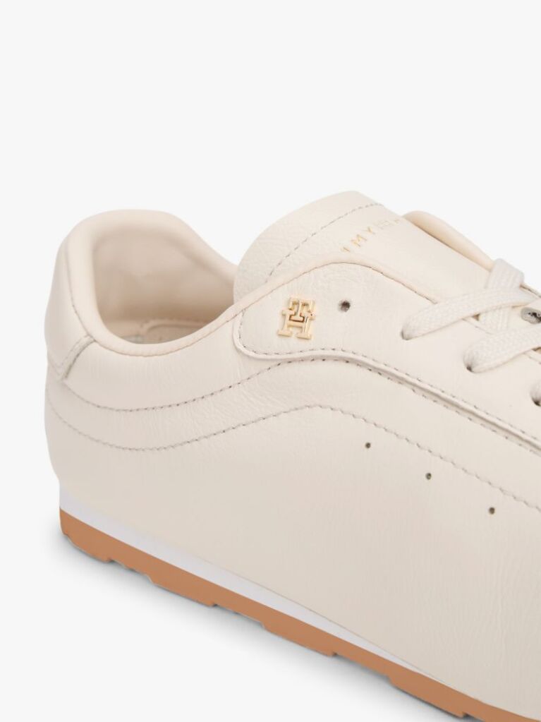 Bej TH Monogram Sneakers Din Piele Cu Low Profil   Femei