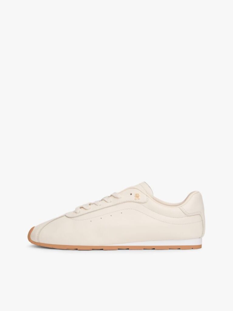 Bej TH Monogram Sneakers Din Piele Cu Low Profil   Femei
