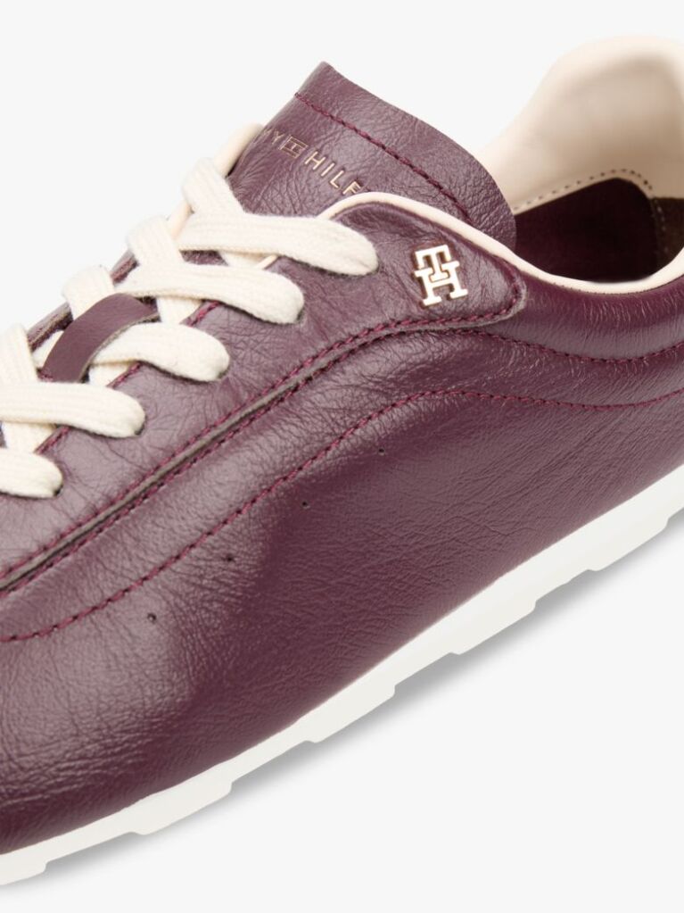 Red TH Monogram Low Profile Leather Trainers  Women