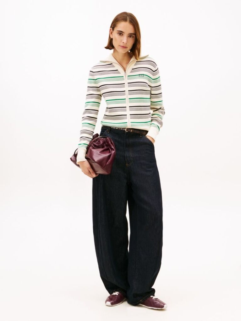 Red TH Monogram Low Profile Leather Trainers  Women