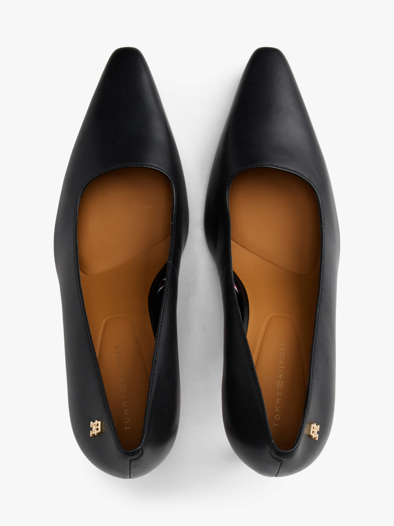 Black Leather TH Monogram Stiletto Heels  Women