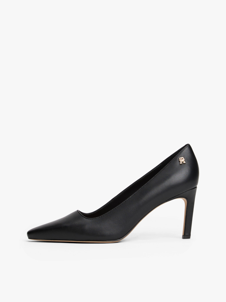 Black Leather TH Monogram Stiletto Heels  Women