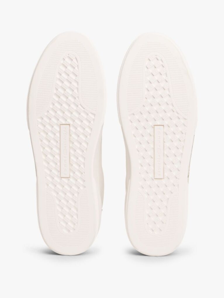 Beige Leather Court Sneakers  Women