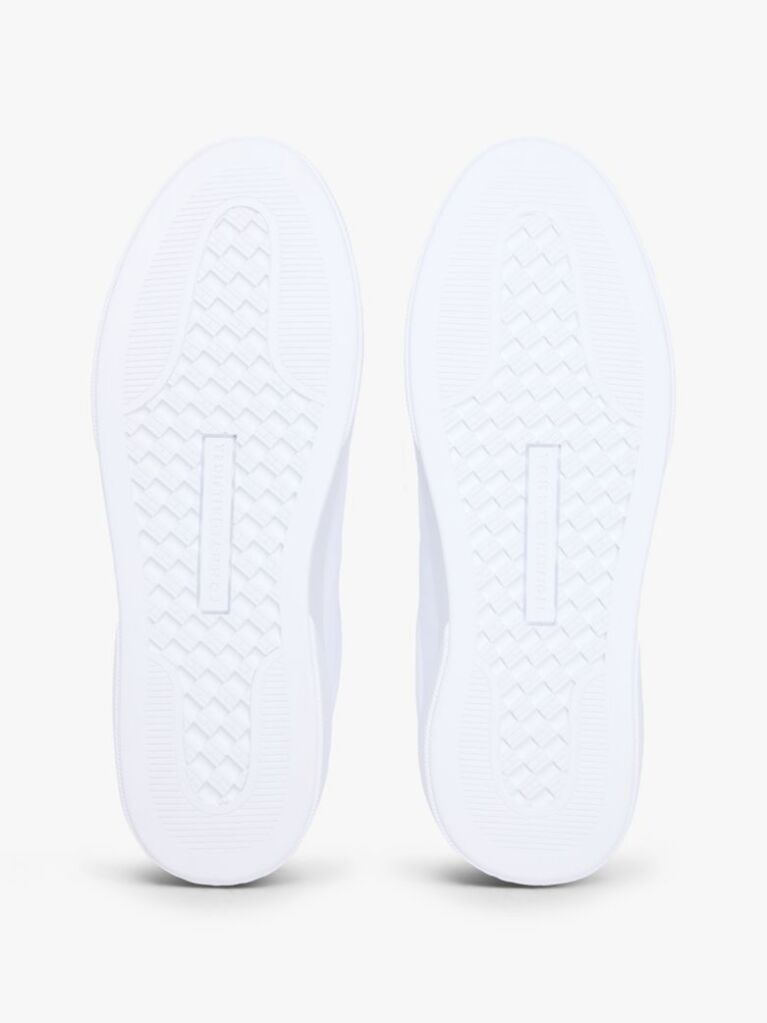 White Leather Court Sneakers  Women