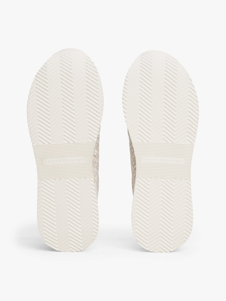 Beige TH Monogram Leather Trainers  Women