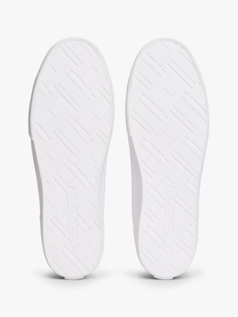 White Low Profile Canvas Lace-Up Trainers  Women