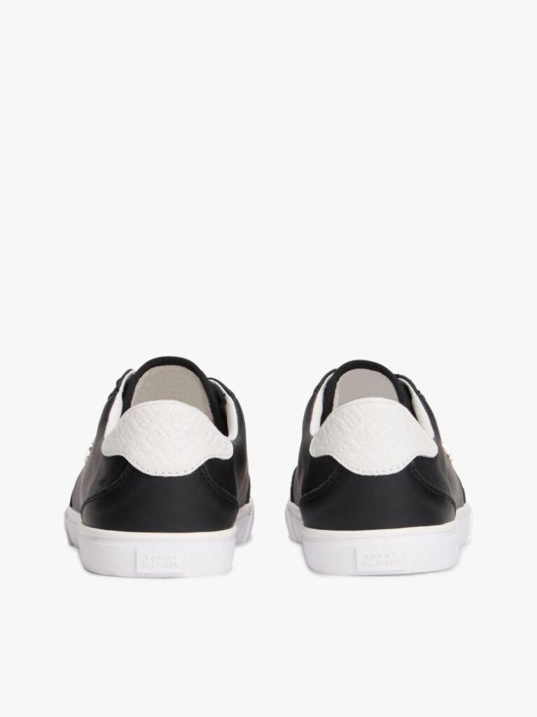 Black Leather TH Monogram Lace-Up Trainers  Women