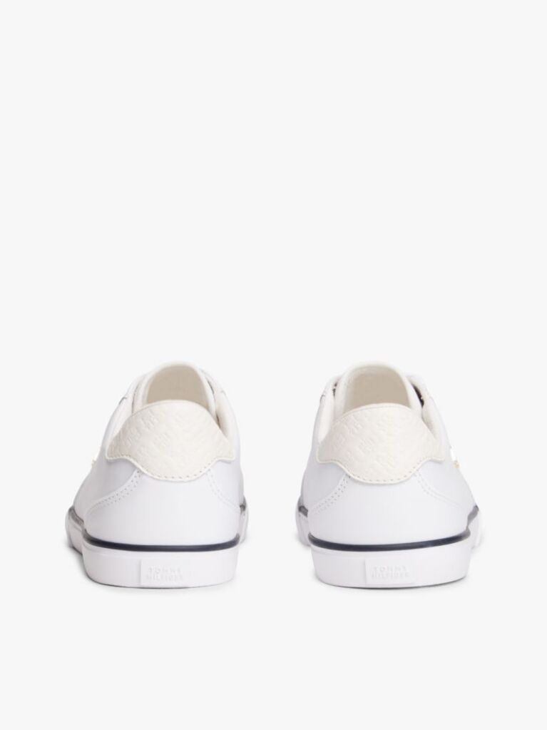 White Leather TH Monogram Lace-Up Trainers  Women