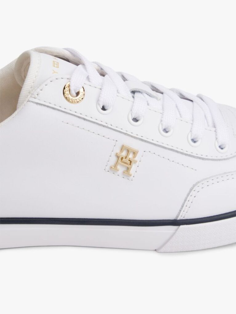 White Leather TH Monogram Lace-Up Trainers  Women