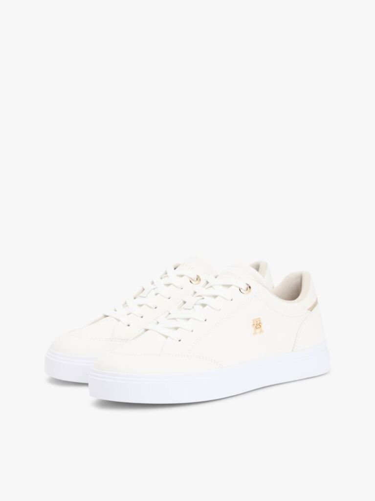 White Leather TH Monogram Cupsole Trainers  Women