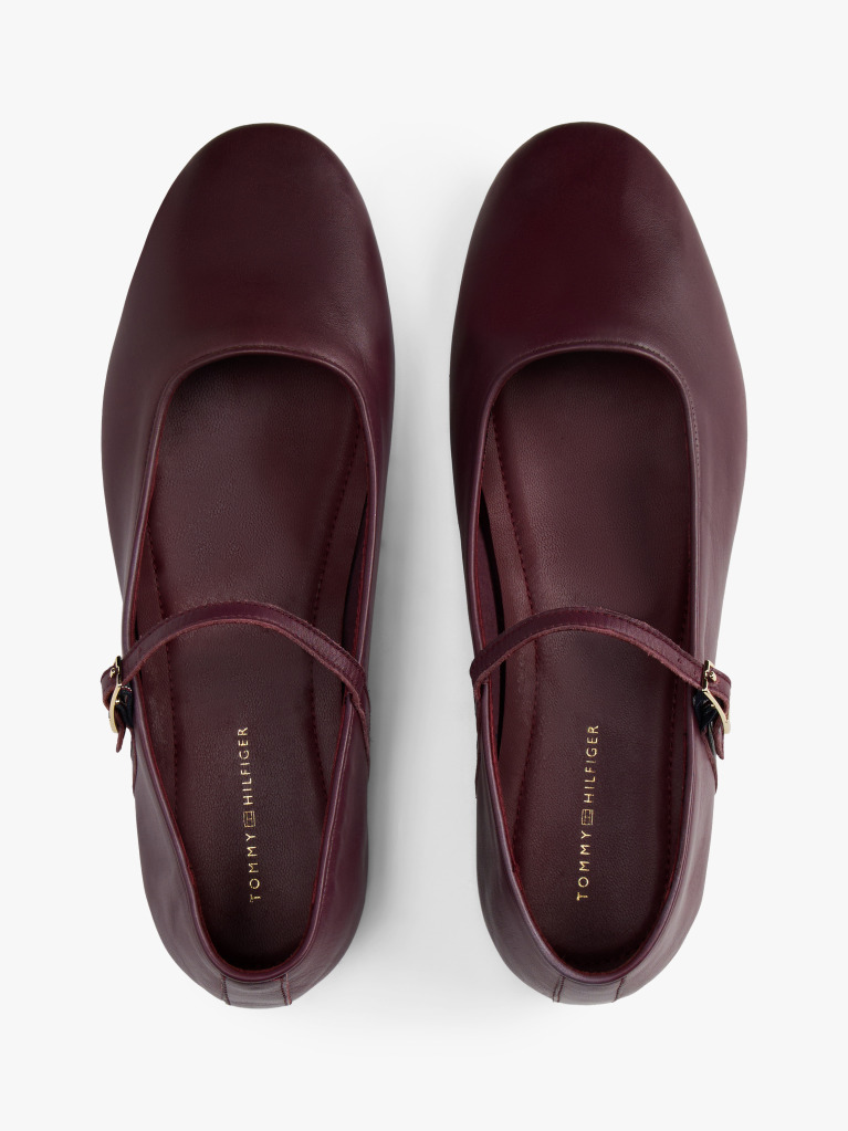 Brown Leather Mary Jane Ballerinas  Women