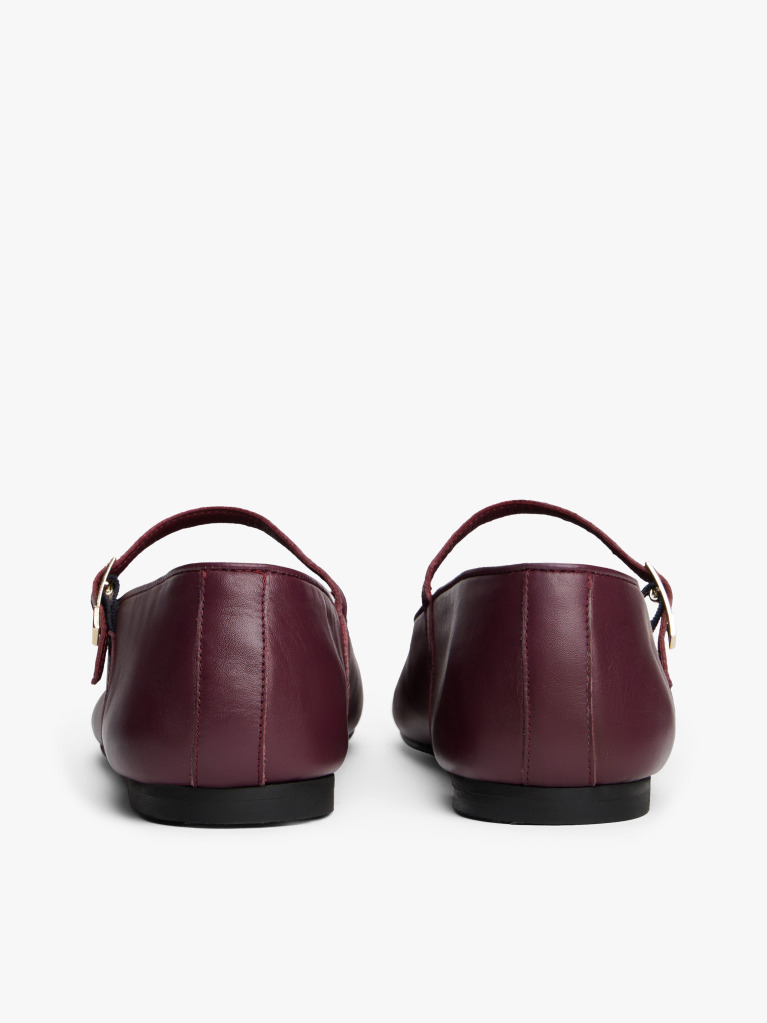 Brown Leather Mary Jane Ballerinas  Women