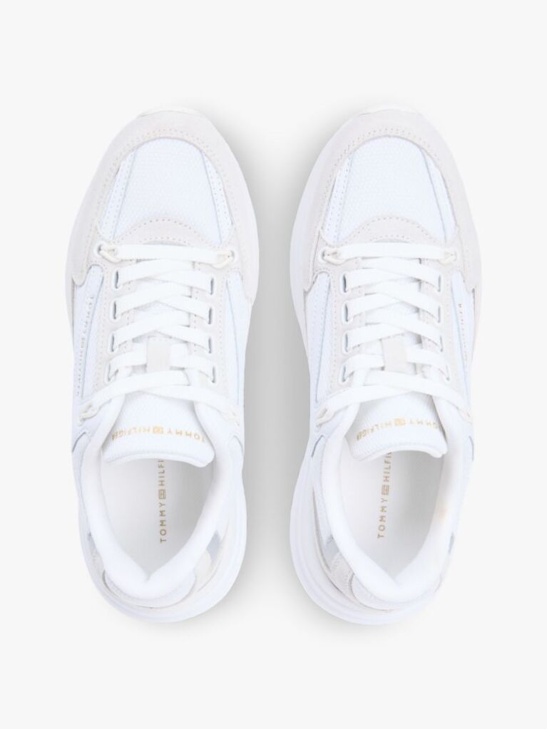 White Suede Chunky Lace-Up Trainers  Women