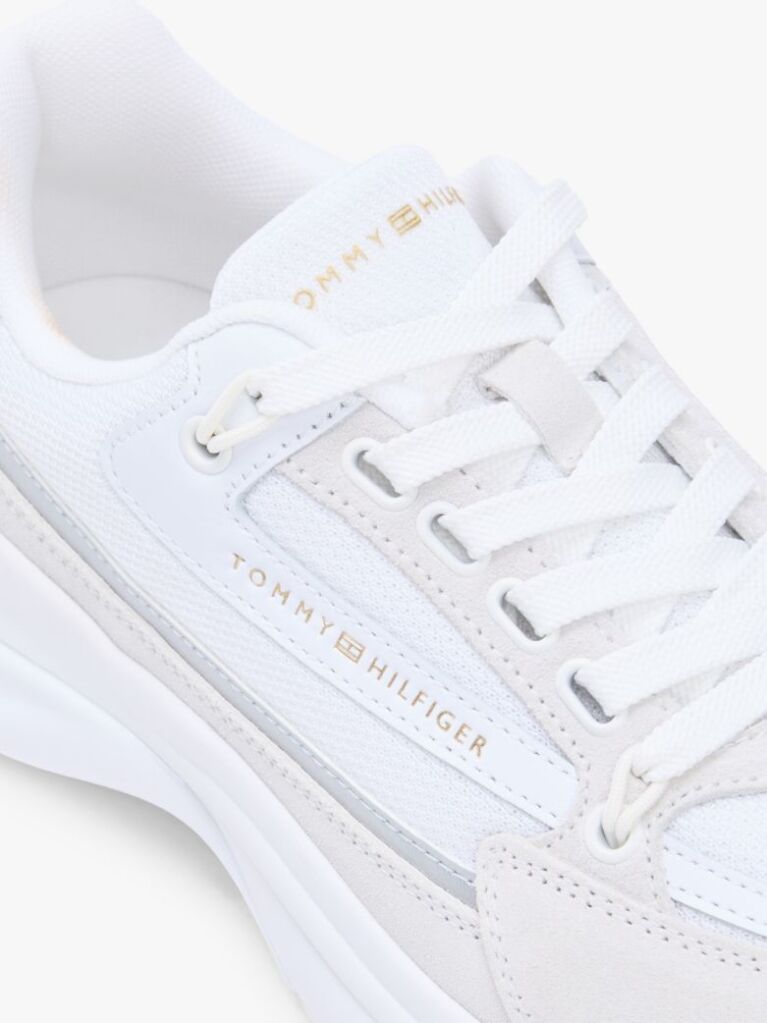 White Suede Chunky Lace-Up Trainers  Women