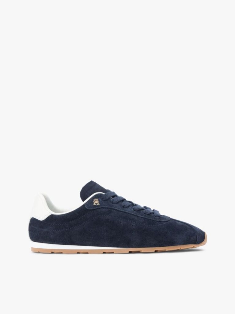 Blue Suede TH Monogram Low Profile Trainers  Women