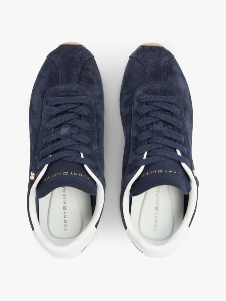 Blue Suede TH Monogram Low Profile Trainers  Women