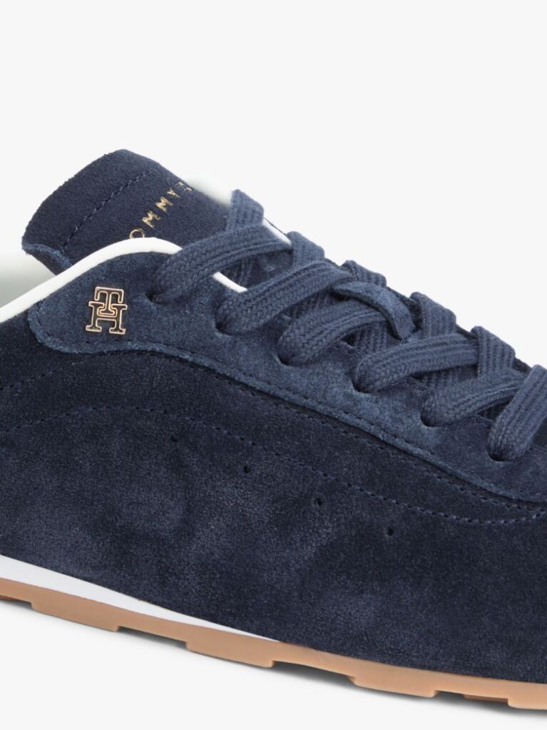 Blue Suede TH Monogram Low Profile Trainers  Women