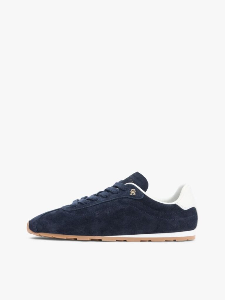 Blue Suede TH Monogram Low Profile Trainers  Women