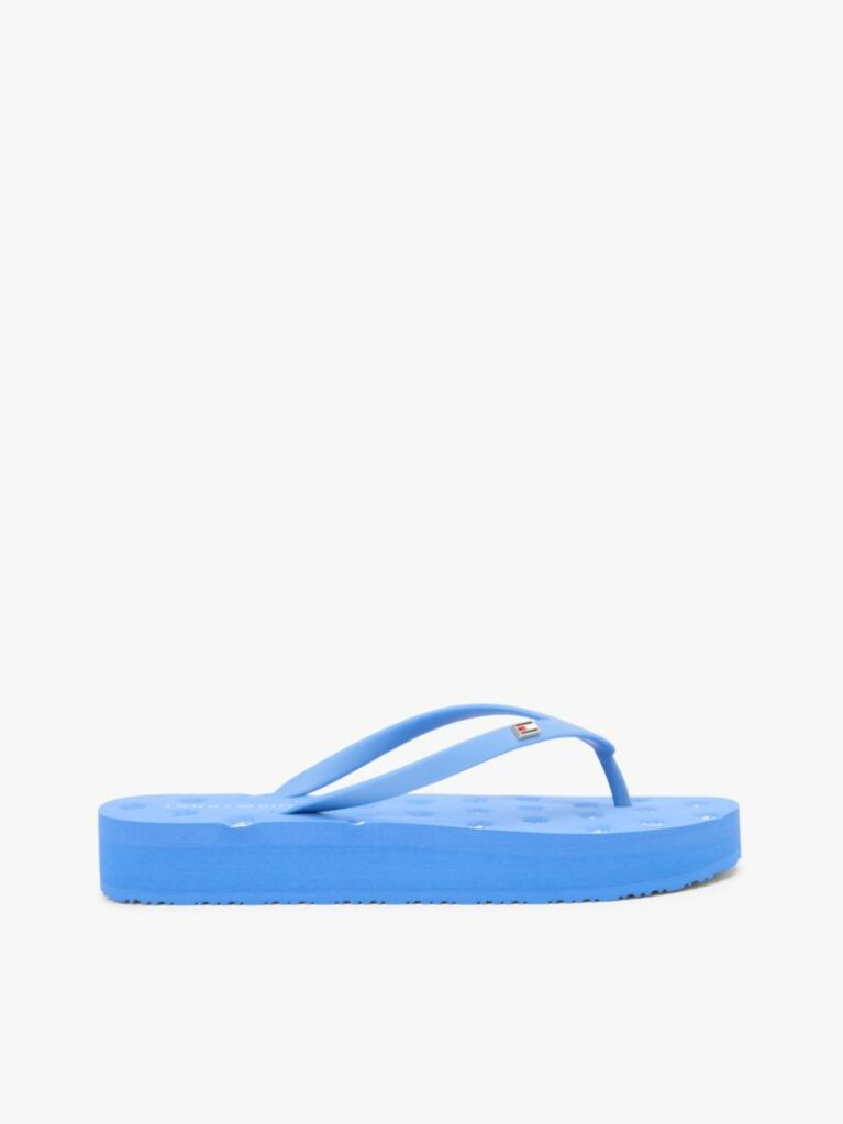 Blue Repeat Logo Platform Flip-Flops  Women