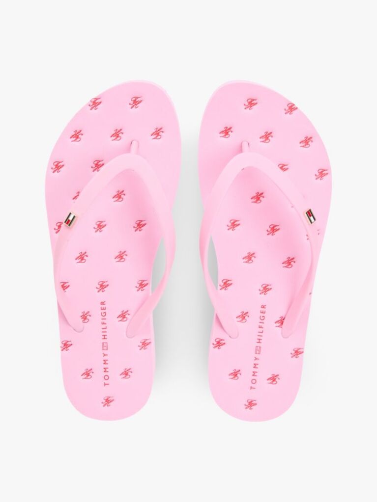 Pink Repeat Logo Platform Flip-Flops  Women
