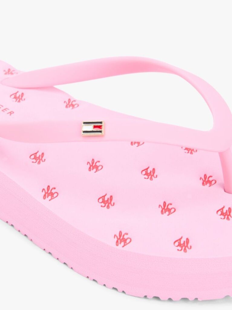 Pink Repeat Logo Platform Flip-Flops  Women