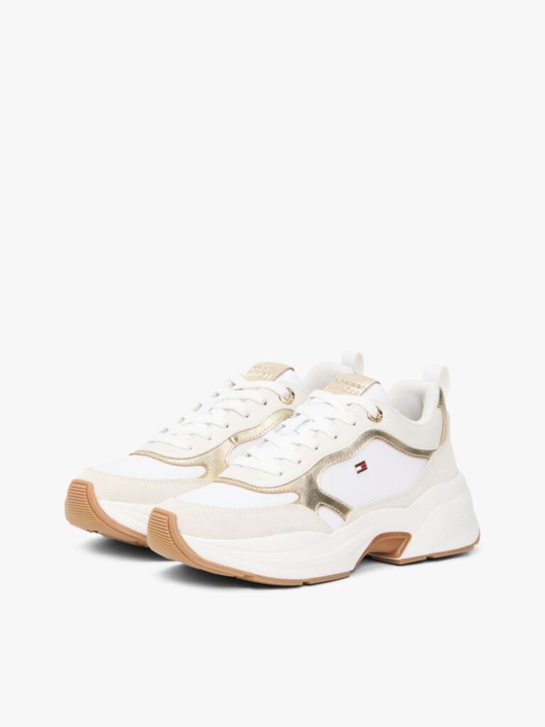Multi Sneakers Metalici Din Piele Groasa  Femei