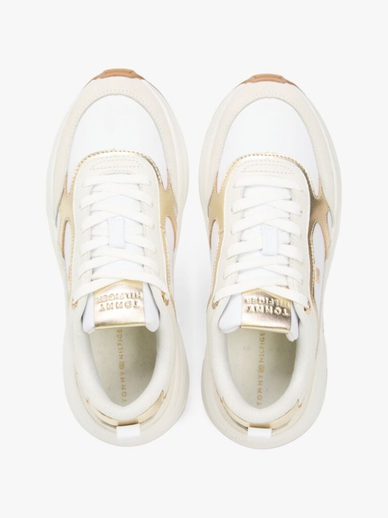 Multi Sneakers Metalici Din Piele Groasa  Femei