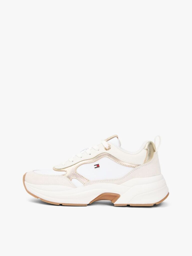 Multi Sneakers Metalici Din Piele Groasa  Femei